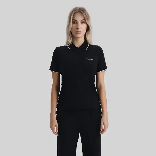 MATRA T-SHIRT POLO WOMEN BLACK