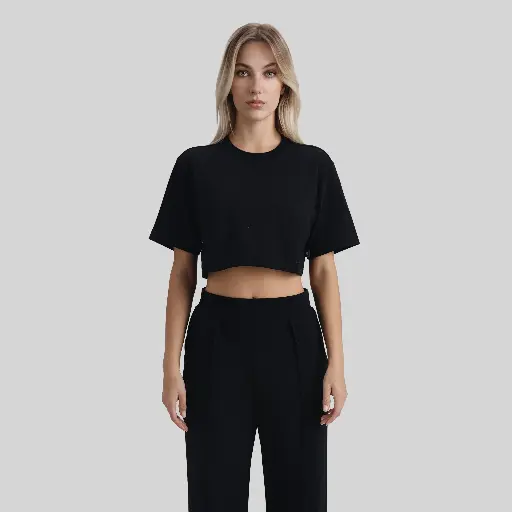 ALAIN CROP TOP WOMEN BLACK